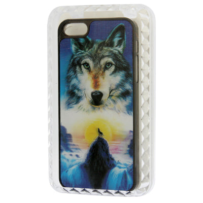 3D Effects Style Wolf Pattern Plastic Case for iPhone 5 & 5s & SE