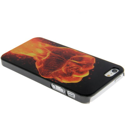 QYG Q-case High Quality Fire Hand Pattern Plastic Protective Case for iPhone 5
