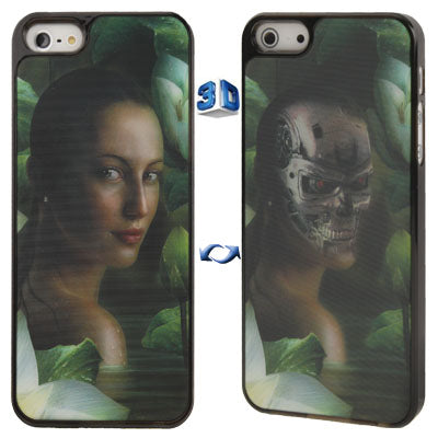 3D Effects Style Beauty Robot Pattern Plastic Case for iPhone 5 & 5s & SE