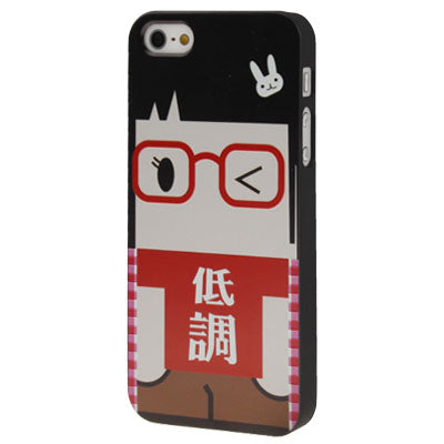 Glasses Girl Pattern Plastic Case for iPhone 5 & 5s & SE