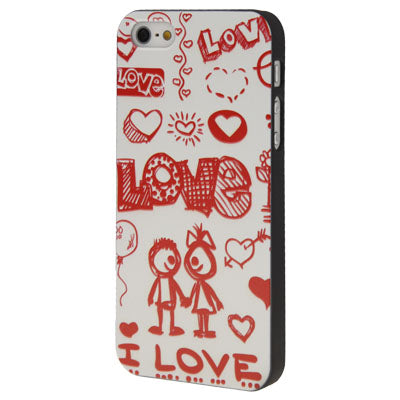 Love Series Pattern Plastic Case for iPhone 5 & 5s & SE