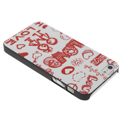 Love Series Pattern Plastic Case for iPhone 5 & 5s & SE