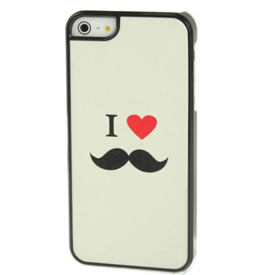 Love Series Moustache Pattern Plastic Case for iPhone 5 & 5s & SE