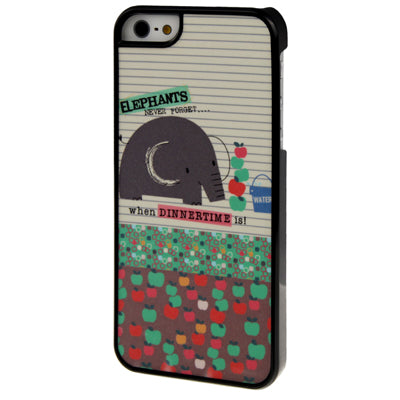 Cartoon Elephant Patterns Frosted & Shimmering Powder Effect Plastic Protective Case for iPhone 5 & 5s & SE