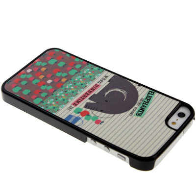 Cartoon Elephant Patterns Frosted & Shimmering Powder Effect Plastic Protective Case for iPhone 5 & 5s & SE