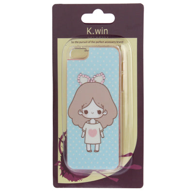 Cartoon Lovely Girl Pattern Diamond Encrusted Plastic Case for iPhone 5 & 5s & SE