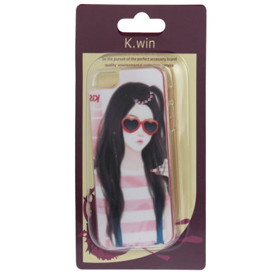 Sunglasses Girl Pattern Diamond Encrusted Plastic Case for iPhone 5 & 5s & SE