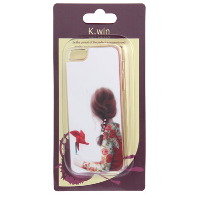 Windmill Girl Pattern Diamond Encrusted Plastic Case for iPhone 5 & 5s & SE