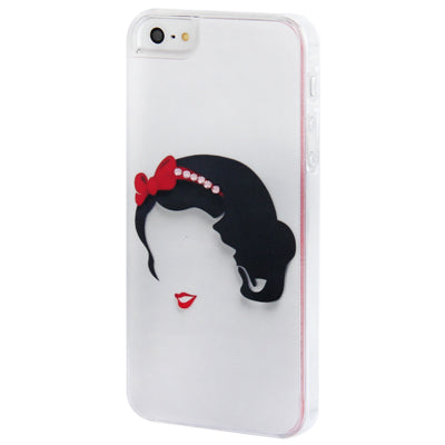 Snow White Pattern Diamond Encrusted Plastic Case for iPhone 5