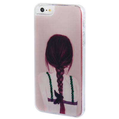 Girl Pattern Diamond Encrusted Plastic Case for iPhone 5 & 5s & SE