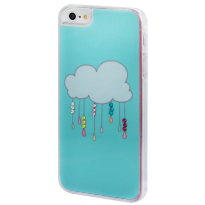 Rain Cloud Pattern Diamond Encrusted Plastic Case for iPhone 5 & 5s & SE