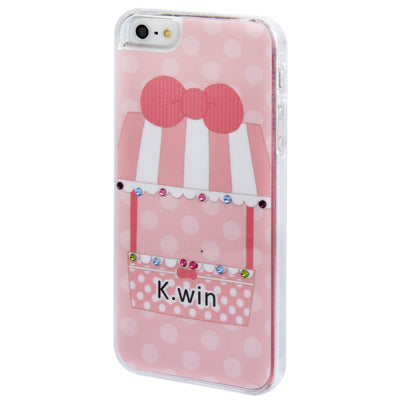 Dessert House Pattern  Diamond Encrusted Plastic Case for iPhone 5 & 5s & SE