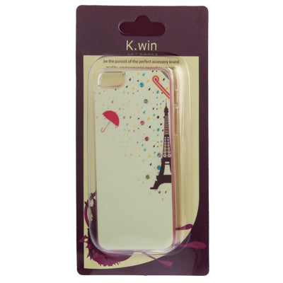 The Eiffel Tower Rainy Season Pattern Diamond Encrusted Plastic Case for iPhone 5 & 5s & SE