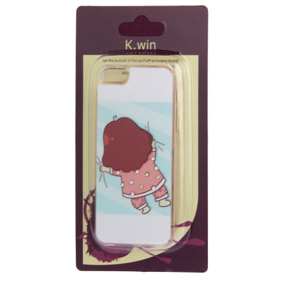 Girl on The Bed Pattern Diamond Encrusted Plastic Case for iPhone 5 & 5s & SE