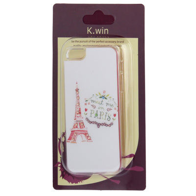 Eiffel Tower Colourful Pattern Diamond Encrusted Plastic Case for iPhone 5 & 5s & SE