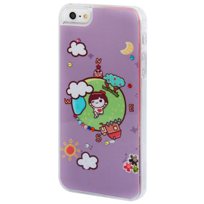 Nice Earth Pattern Diamond Encrusted Plastic Case for iPhone 5 & 5s & SE