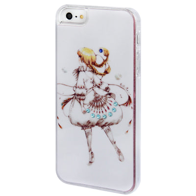 Bisyozyo Cartoon Pattern Diamond Encrusted Plastic Case for iPhone 5 & 5s & SE