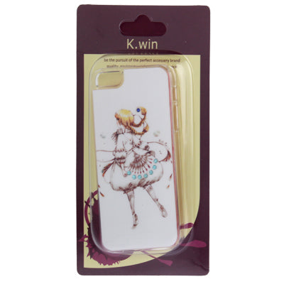 Bisyozyo Cartoon Pattern Diamond Encrusted Plastic Case for iPhone 5 & 5s & SE