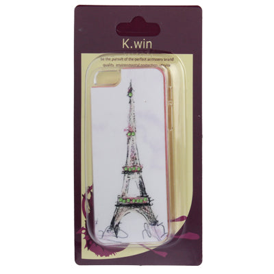 Eiffel Tower Pattern Diamond Encrusted Plastic Case for iPhone 5 & 5s & SE