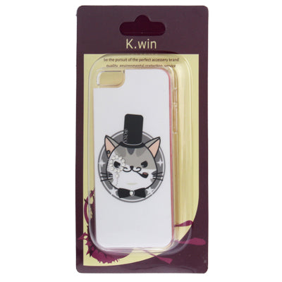 Jazz Cat Pattern Diamond Encrusted Plastic Case for iPhone 5 & 5s & SE