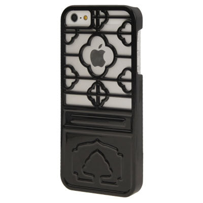Ancient Door Style Flower Pattern Hollow Plastic Case for iPhone 5