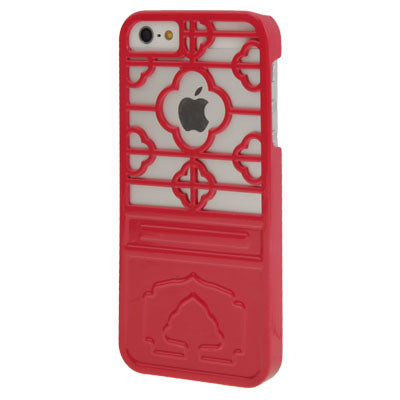Ancient Door Style Flower Pattern Hollow Plastic Case for iPhone 5