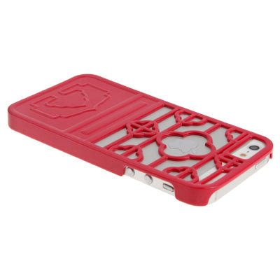 Ancient Door Style Flower Pattern Hollow Plastic Case for iPhone 5