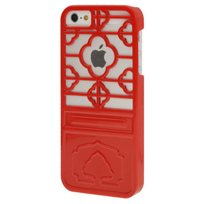 Ancient Door Style Flower Pattern Hollow Plastic Case for iPhone 5