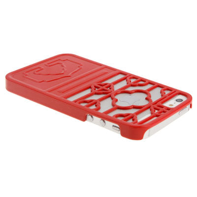 Ancient Door Style Flower Pattern Hollow Plastic Case for iPhone 5