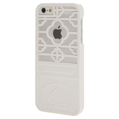 Ancient Door Style Flower Pattern Hollow Plastic Case for iPhone 5