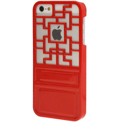 Ancient Door Style Geometric Pattern Hollow Plastic Case for iPhone 5
