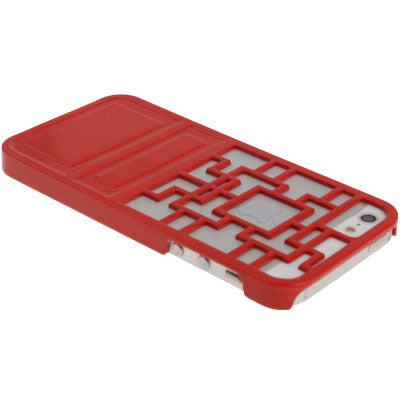 Ancient Door Style Geometric Pattern Hollow Plastic Case for iPhone 5
