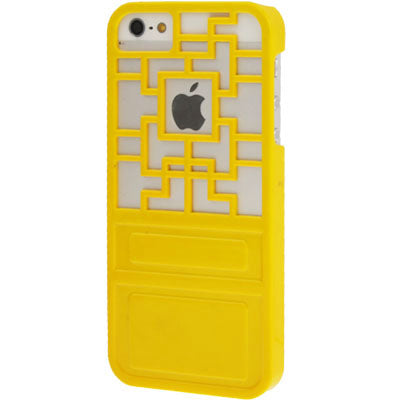 Ancient Door Style Geometric Pattern Hollow Plastic Case for iPhone 5