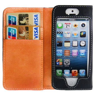 Horizontal Flip Soft Leather Case with Credit Card Slots for