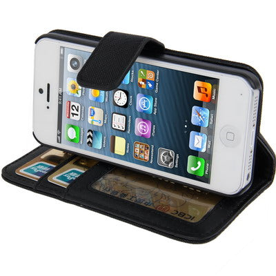 Cross Texture Flip Horizontal Leather Case with Credit Card Slot for iPhone 5 & 5s & SE & SE