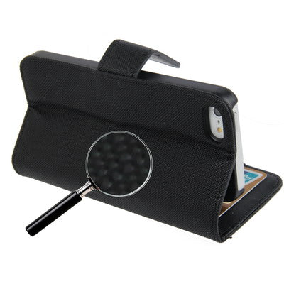 Cross Texture Flip Horizontal Leather Case with Credit Card Slot for iPhone 5 & 5s & SE & SE