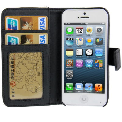 Cross Texture Flip Horizontal Leather Case with Credit Card Slot for iPhone 5 & 5s & SE & SE