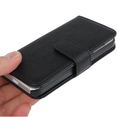 Cross Texture Flip Horizontal Leather Case with Credit Card Slot for iPhone 5 & 5s & SE & SE