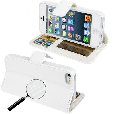 Cross Texture Flip Horizontal Leather Case with Credit Card Slot for iPhone 5 & 5s & SE & SE