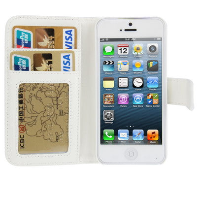 Cross Texture Flip Horizontal Leather Case with Credit Card Slot for iPhone 5 & 5s & SE & SE