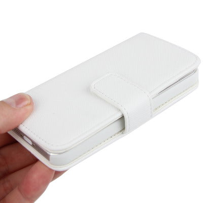 Cross Texture Flip Horizontal Leather Case with Credit Card Slot for iPhone 5 & 5s & SE & SE