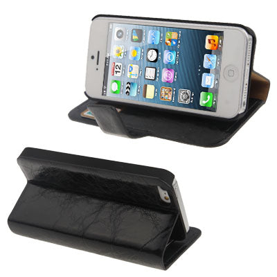 Horizontal Flip Leather Case with Credit Card Slots & Holder for iPhone 5 & 5s & SE & SE