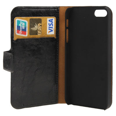 Horizontal Flip Leather Case with Credit Card Slots & Holder for iPhone 5 & 5s & SE & SE