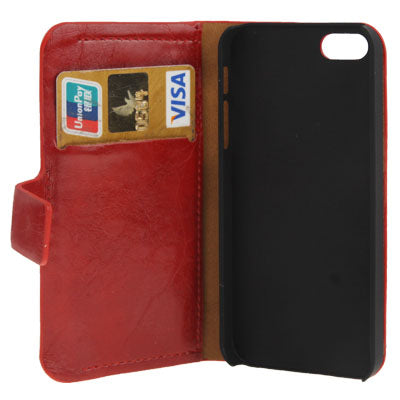 Horizontal Flip Leather Case with Credit Card Slots & Holder for iPhone 5 & 5s & SE & SE