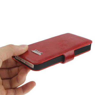 Horizontal Flip Leather Case with Credit Card Slots & Holder for iPhone 5 & 5s & SE & SE
