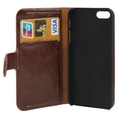 Horizontal Flip Leather Case with Credit Card Slots & Holder for iPhone 5 & 5s & SE & SE