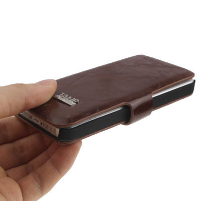 Horizontal Flip Leather Case with Credit Card Slots & Holder for iPhone 5 & 5s & SE & SE