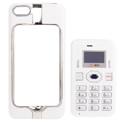 2 in 1 Pasting Skin Plastic Case + P5 GSM Mobile Phone for iPhone 5, Bluetooth + Alarm Clock + SMS Function, Dual Frequency: GSM 900 / 1800MHz(White)