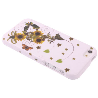 2 in 1 (Front + Back) Sunflower Pattern Detachable Plastic Protective Case for iPhone 5 & 5s & SE