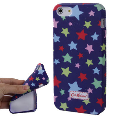 Cath Kidston Series Stars Pattern TPU Shell for iPhone 5 & 5s & SE(Purple)
